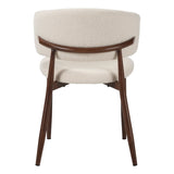 Eetkamerstoelen - Japandi Eetkamerstoel Yuka Beige - Walnootlook Frame - Dimehouse