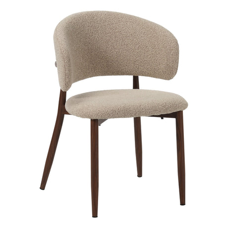 Eetkamerstoelen - Japandi Eetkamerstoel Yuka Zand - Walnootlook Frame - Dimehouse