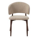 Eetkamerstoelen - Japandi Eetkamerstoel Yuka Zand - Walnootlook Frame - Dimehouse