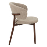 Eetkamerstoelen - Japandi Eetkamerstoel Yuka Zand - Walnootlook Frame - Dimehouse