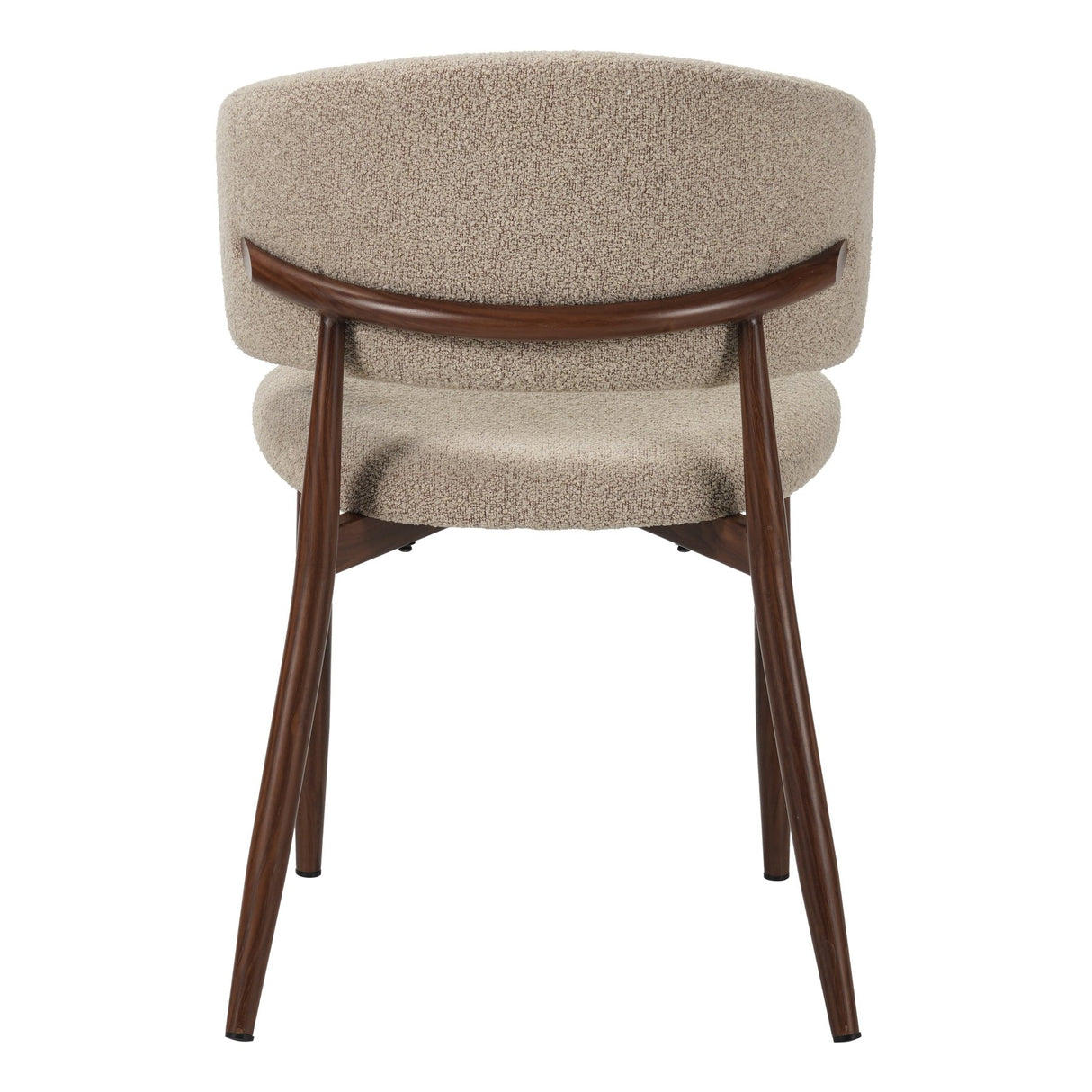 Eetkamerstoelen - Japandi Eetkamerstoel Yuka Zand - Walnootlook Frame - Dimehouse