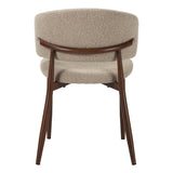 Eetkamerstoelen - Japandi Eetkamerstoel Yuka Zand - Walnootlook Frame - Dimehouse