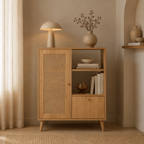 Wandkasten - Wandkast Hazeran Multi Eik Beukenhout 40x110x cm - Dimehouse