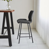 Barhocker Beau Chenille Dimehouse Dunkelgrau LxBxH 82x54x52 Stoff Stimmungsvolle Foto-Seitenansicht