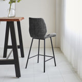 Barhocker Beau Chenille Dimehouse Dunkelgrau LxBxH 82x54x52 Stoff Stimmungsvolle Fotodiagonale Rückansicht