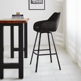 Barhocker Elise Samt Dimehouse Anthrazit LxBxH 95x59x57 Samt Stimmungsvolles Foto von der Seite