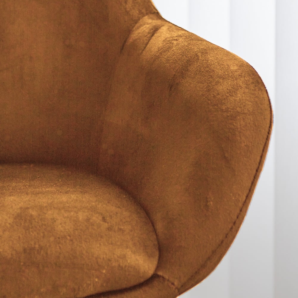 Barhocker Elise Samt Dimehouse Cognac LxBxH 95x59x57 Samt Stimmungsvoller Fotoausschnitt