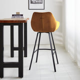 Barhocker Elise Samt Dimehouse Cognac LxBxH 95x59x57 Samt Stimmungsvolles Foto der schrägen Rückansicht