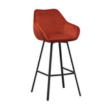Barhocker Elise Samt Dimehouse Rost LxBxH 95x59x57 Samt Weißes Foto, diagonale Vorderansicht