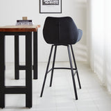 Barhocker Elise Samt Dimehouse Schwarz LxBxH 95x59x57 Samt Stimmungsvolles Foto der schrägen Rückansicht