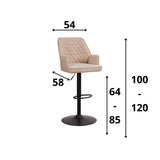 Barhocker Novan-Chenille Dimehouse Weiß LxBxH 75x58x54 Stoff Weiße Fotogrößenangabe