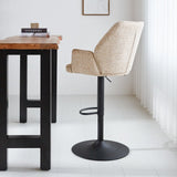 Barhocker Novan-Chenille Dimehouse Weiß LxBxH 75x58x54 Stoff Stimmungsvolle Foto-Seitenansicht