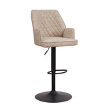 Barhocker Novan-Chenille Dimehouse Weiß LxBxH 75x58x54 Stoff Weißes Foto, diagonale Vorderansicht