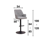 Barhocker Novan-Chenille Dimehouse Hellgrau LxBxH 75x58x54 Stoff Weiß Fotogrößenangabe