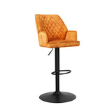 Barhocker Novan-Samt Dimehouse Cognac LxBxH 75x58x54 Stoff Weiß Foto diagonale Vorderansicht