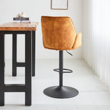 Barhocker Novan-Samt Dimehouse Cognac LxBxH 75x58x54 Stoff Stimmungsvolle Fotodiagonale Rückansicht