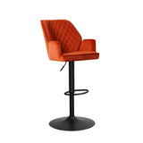 Barhocker Novan-Samt Dimehouse Kupfer LxBxH 75x58x54 Stoff Weiß Foto diagonale Vorderansicht