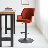 Barhocker Novan-Samt Dimehouse Kupfer LxBxH 75x58x54 Stoff Stimmungsvolles Foto diagonale Vorderansicht