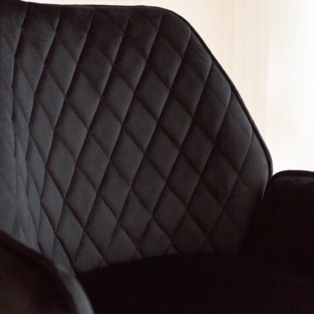 Barhocker Novan-Samt Dimehouse Schwarz LxBxH 75x58x54 Stoff Stimmungsvolles Fotodetail