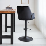 Barhocker Novan-Samt Dimehouse Schwarz LxBxH 75x58x54 Stoff Stimmungsvolle Fotodiagonale Rückansicht