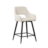 Barhocker Skye Dimehouse Weiß LxBxH 81x63x54 Stoff Weißes Foto, diagonale Vorderansicht