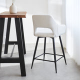 Barhocker Skye Dimehouse Weiß LxBxH 81x63x54 Stoff Stimmungsvolle Fotodiagonale Rückansicht