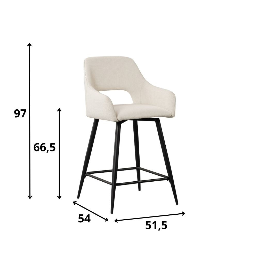Barhocker Skye Dimehouse Weiß LxBxH 81x63x54 Stoff Weiße Fotogrößenangabe
