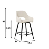 Barhocker Skye Dimehouse Weiß LxBxH 81x63x54 Stoff Weiße Fotogrößenangabe