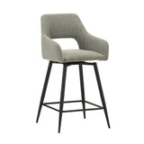 Barhocker Skye Dimehouse Grün LxBxH 81x63x54 Stoff Weißes Foto diagonale Vorderansicht