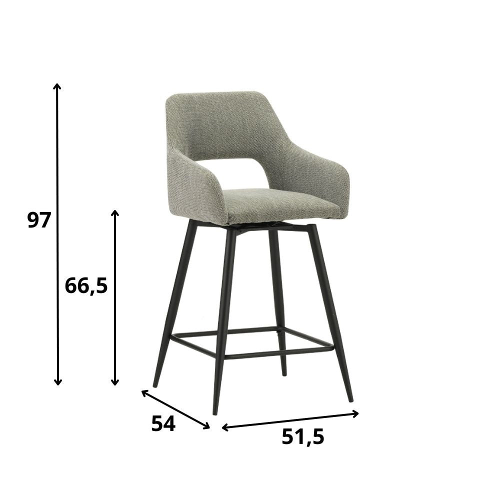 Barhocker Skye Dimehouse Grün LxBxH 81x63x54 Stoff Weiß Fotogrößenangabe