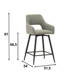 Barhocker Skye Dimehouse Grün LxBxH 81x63x54 Stoff Weiß Fotogrößenangabe