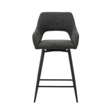 Barhocker Skye Dimehouse Schwarz LxBxH 81x63x54 Stoff Weißes Foto Vorderansicht