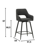 Barhocker Skye Dimehouse Schwarz LxBxH 81x63x54 Stoff Weiß Fotogrößenangabe