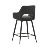 Barhocker Skye Dimehouse Schwarz LxBxH 81x63x54 Stoff Weißes Foto, diagonale Rückansicht