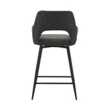 Barhocker Skye Dimehouse Schwarz LxBxH 81x63x54 Stoff Weißes Foto, diagonale Rückansicht