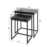 Beistelltisch Minette DH Interior Schwarz & Gold LxBxH 61x51x38 Teak Weiß Foto Größenangabe