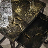 Beistelltisch Minette DH Interior Schwarz & Gold LxBxH 61x51x38 Teak Atmosphere Fotodetail
