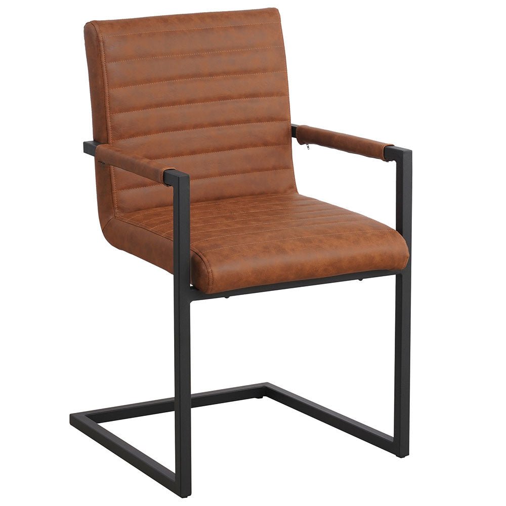 Esszimmerstuhl Kuba Dimehouse Cognac LxBxH 71x59x58 Kunstleder Weißfoto schräg von vorne