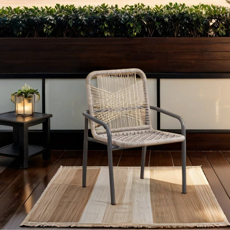 Tuinstoelen - Tuinstoel met Armleuning Nika Zand - Dimehouse