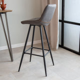 Barhocker Kenton Dimehouse Anthrazit LxBxH 84x54x49 Mikrofaser Stimmungsvolle Fotodiagonale Rückansicht