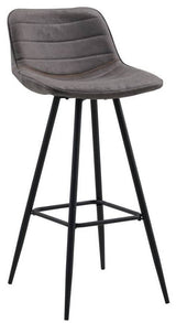 Barhocker Kenton Dimehouse Anthrazit LxBxH 84x54x49 Mikrofaser Weißes Foto diagonale Vorderansicht