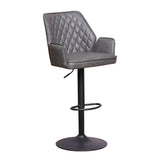 Barhocker Novan-Mikrofaser Dimehouse Anthrazit LxBxH 73x57x44 Stoff Weiß Foto diagonale Vorderansicht
