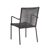 Gartenstuhl Iza Dimehouse Anthrazit LxBxH 93x69x60 Seil Weiß Foto diagonal Rückansicht