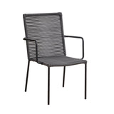 Gartenstuhl Iza Dimehouse Anthrazit LxBxH 93x69x60 Seil Weißes Foto diagonale Vorderansicht