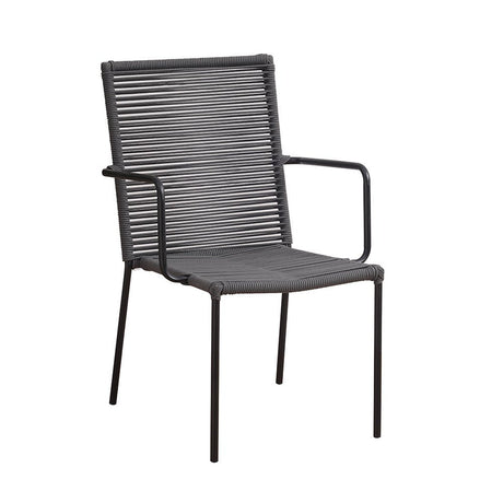Gartenstuhl Iza Dimehouse Anthrazit LxBxH 93x69x60 Seil Weißes Foto diagonale Vorderansicht