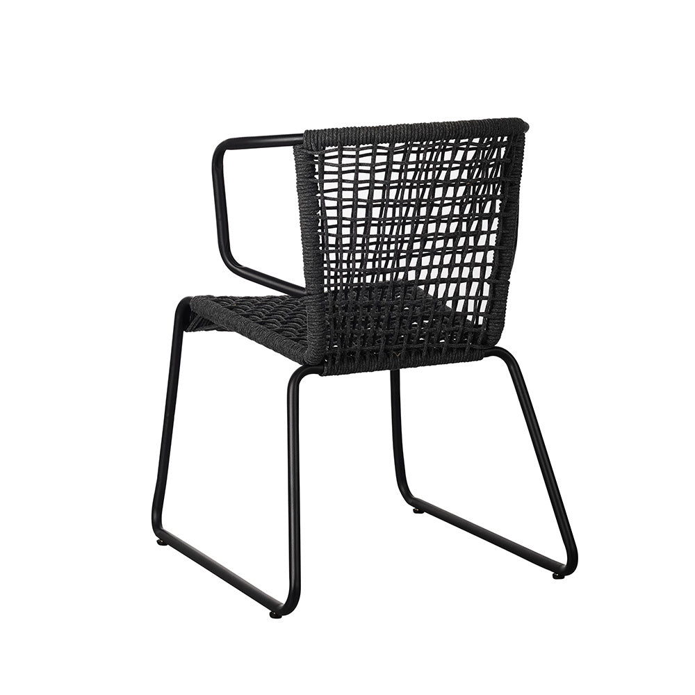 Gartenstuhl Dora Dimehouse Anthrazit LxBxH 83x69x60 Seil Weiß Foto diagonal Rückansicht