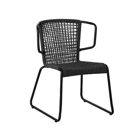 Gartenstuhl Dora Dimehouse Anthrazit LxBxH 83x69x60 Seil Weiß Foto diagonale Vorderansicht