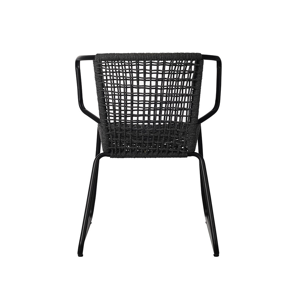 Gartenstuhl Dora Dimehouse Anthrazit LxBxH 83x69x60 Seil Weiß Foto diagonal Rückansicht