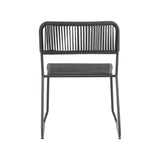 Gartenstuhl Lester Dimehouse Grau LxBxH 86x60x57 Seil Weißes Foto diagonale Rückansicht