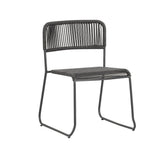 Gartenstuhl Lester Dimehouse Grau LxBxH 86x60x57 Seil Weißes Foto diagonale Vorderansicht